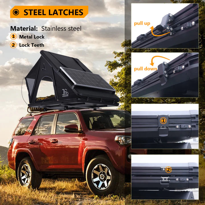 YOUNGHUNTER 4x4 Triangle Pop-Up Hardshell Rooftop Tent for Cars and Trucks