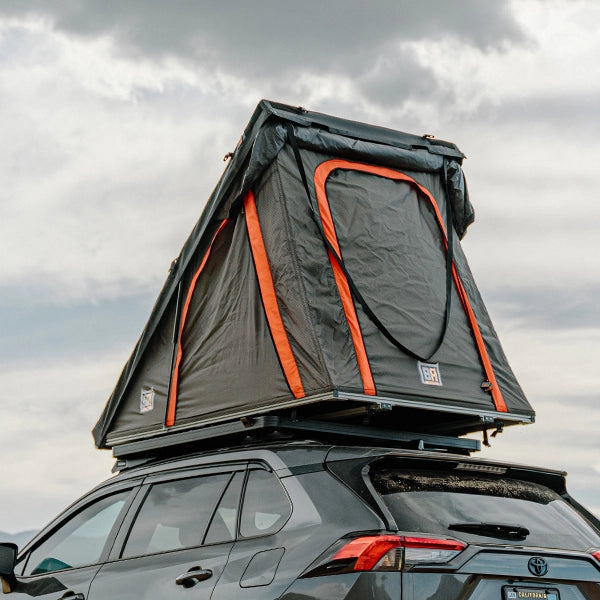 BADASS TENTS PACKOUT™ Soft top Rooftop Tent (45x78") - Black/Rhinotec Cover + Grey/Org Tent - 45x78"