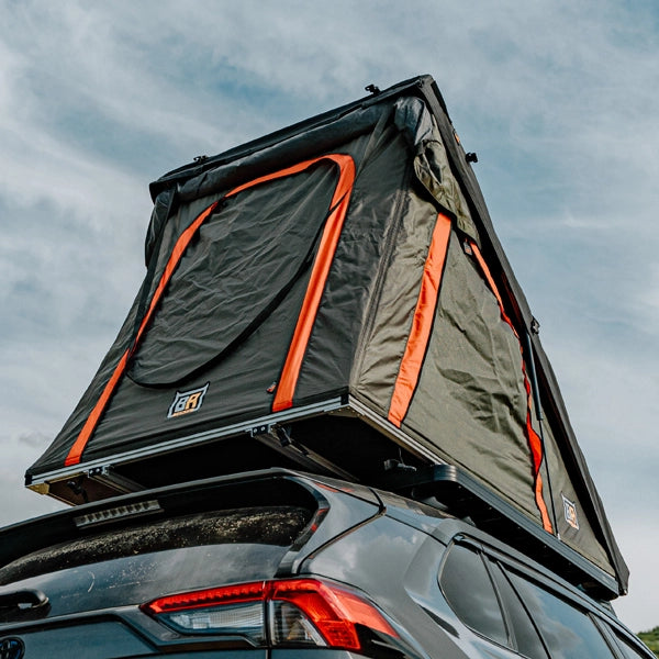 BADASS TENTS PACKOUT™ Soft top Rooftop Tent (45x78") - Black/Rhinotec Cover + Grey/Org Tent - 45x78"