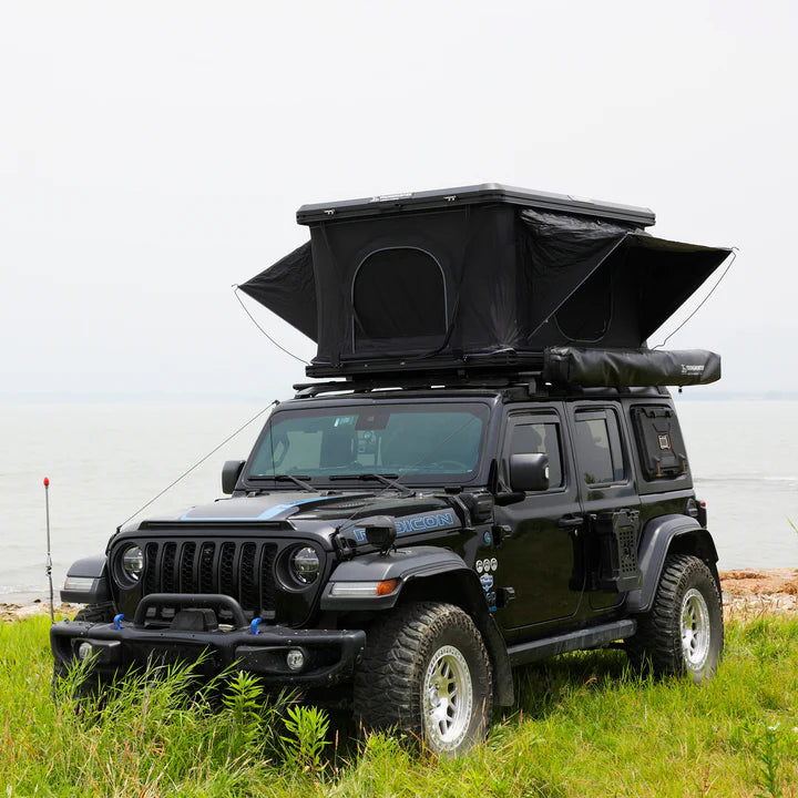 YOUNGHUNTER Rectangle Hard Shell Rooftop Tent with Aluminum Ladder (2-3 Person)